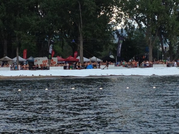 Spectators weren't limited to the shores of Hot Sands Beach, as several boats floated nearby the Water Zone to watch the Water Zone action.