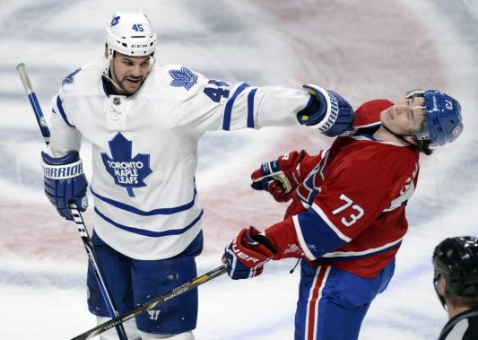 Fraser, who stands 6-foot-4 and weighs 220 pounds, take a jab at the 5-foot-9, 180-pound (soaking wet) Brendan Gallagher during their Original-Six matchup between Toronto and Montreal earlier this season. Fraser's truculence, pugnacity and belligerence, among other traits, could boost Edmonton's overall compete level and make the Battle of Alberta more entertaining with his former boss Brian Burke now the figurehead in Calgary.
