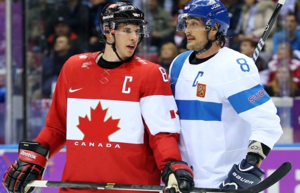 Jean Levac/Postmedia News Team Canada captain Sidney Crosby, left, caught an earful from Finland counterpart Teemu Selanne during their preliminary-round finale at the 2014 Winter Olympics in Sochi, Russia, on Sunday. The exchange of words occurred shortly after Crosby drew a penalty against Finland during first-period action. Selanne sought out Crosby before the ensuing face-off and gave him a piece of his mind, whispering a few 'sweet nothings' his way, to which Crosby took offence as he made his way to the Canadian bench. Ever wonder what those conversations sound like without the commentator's filter? Guest blogger Dan Nadeau has a pretty good inkling and is willing to share his interpretations, having played junior hockey in Canada and semi-pro in both the United States and Europe.